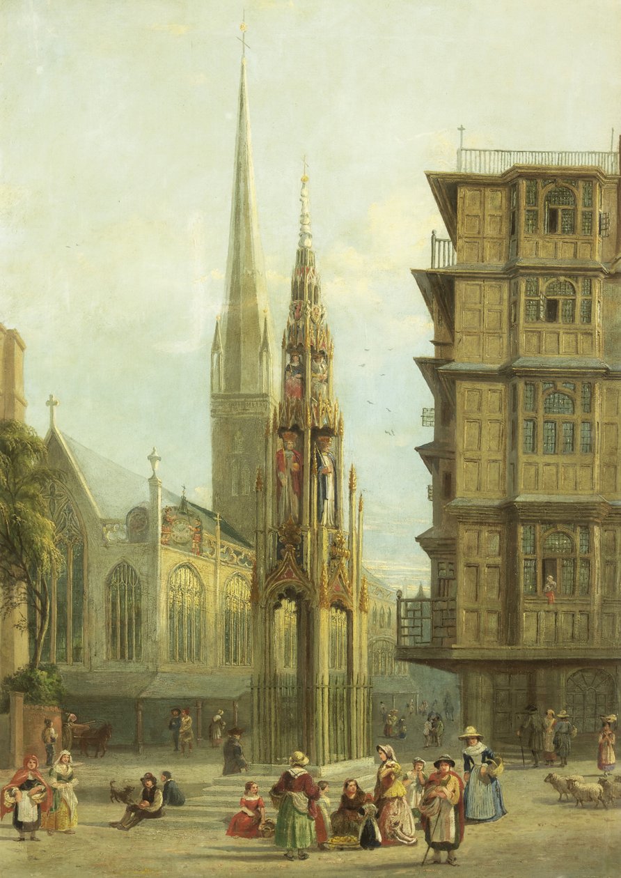 Bristol High Cross (olja på duk) av Samuel Griffiths Tovey