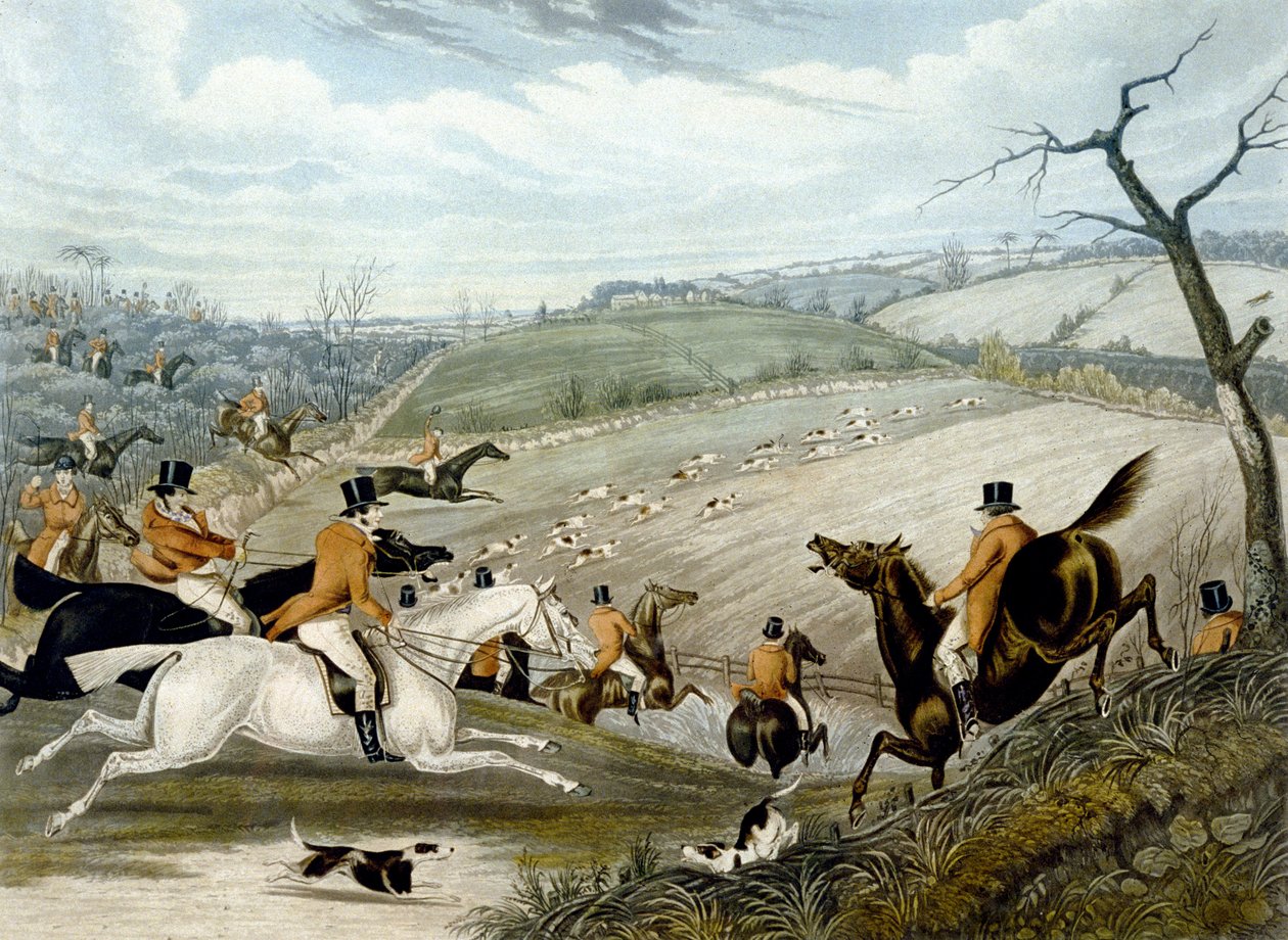 The Grand Leicestershire Fox Hunt, skylt 1 av Samuel Henry (after) Alken