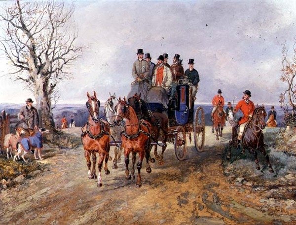 En tränare och fyra på den öppna vägen av Samuel Henry Alken