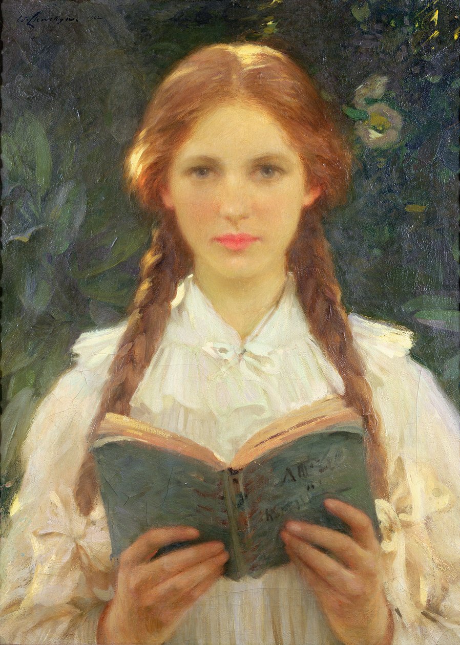 Flicka med flätor av Samuel Henry William Llewelyn