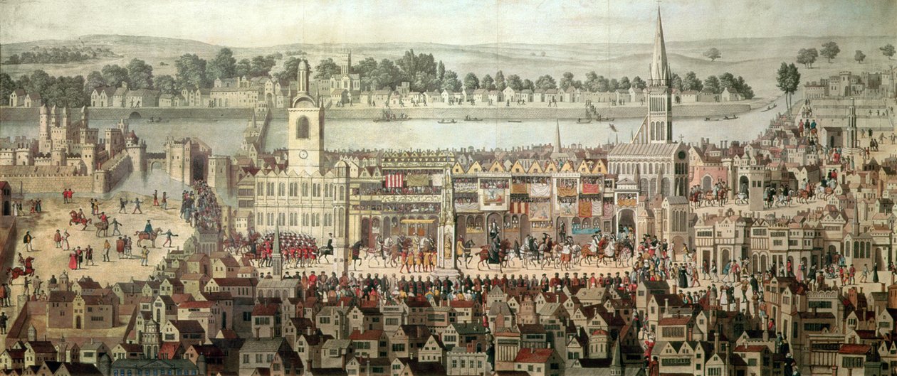 Kung Edward VI:s kröningsprocession 1547 av Samuel Hieronymous Grimm