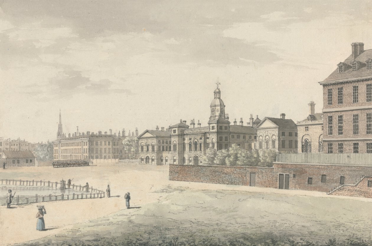 Hästvaktens parad, Whitehall av Samuel Hieronymus Grimm