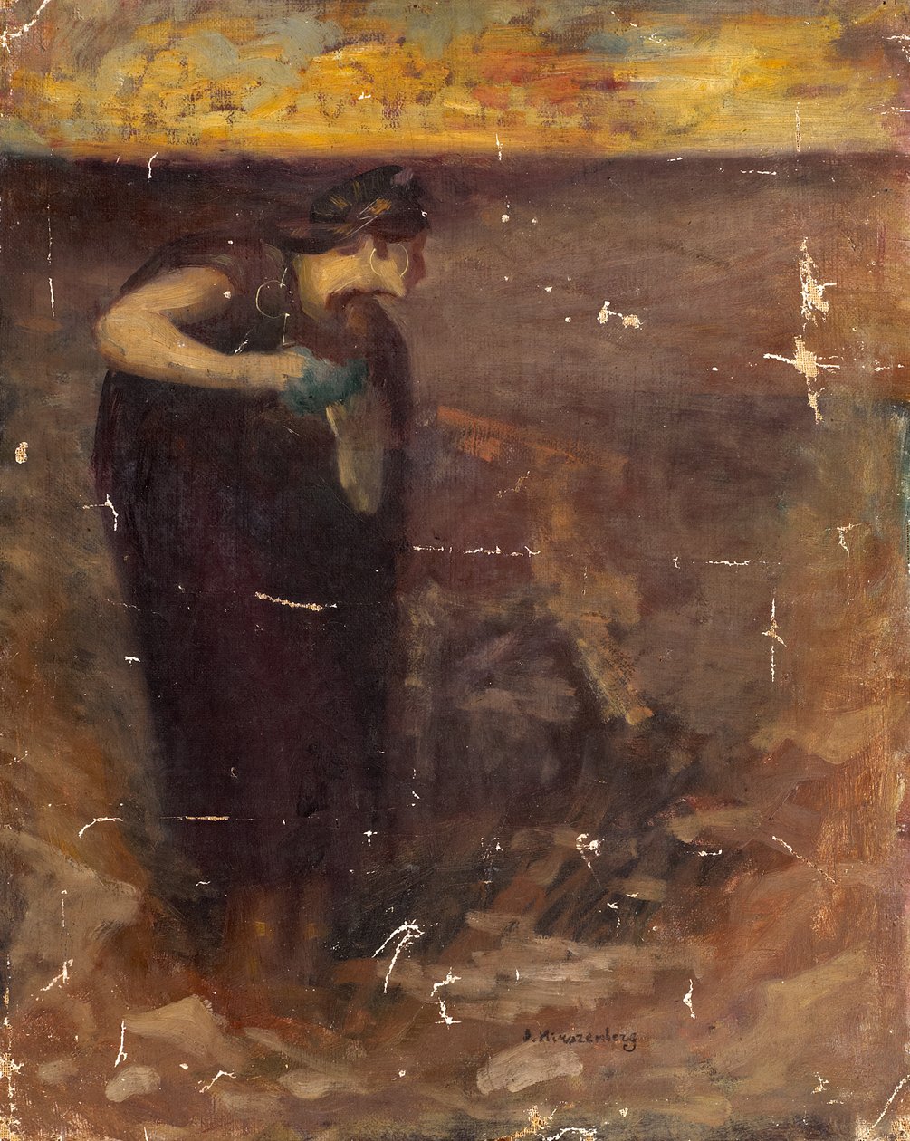 Studie av kvinnlig figur (olja på duk) av Samuel Hirszenberg