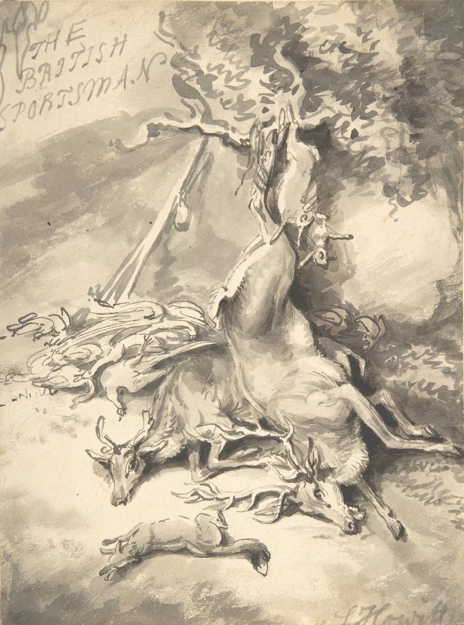Design för frontispice av The British Sportsman, ca. 1812. av Samuel Howitt