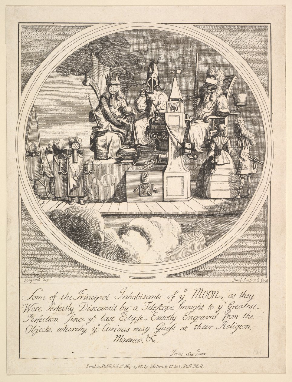 Några av månens främsta invånare, eftersom de blev perfekt upptäckta av..., 1 maj 1788. av Samuel Ireland