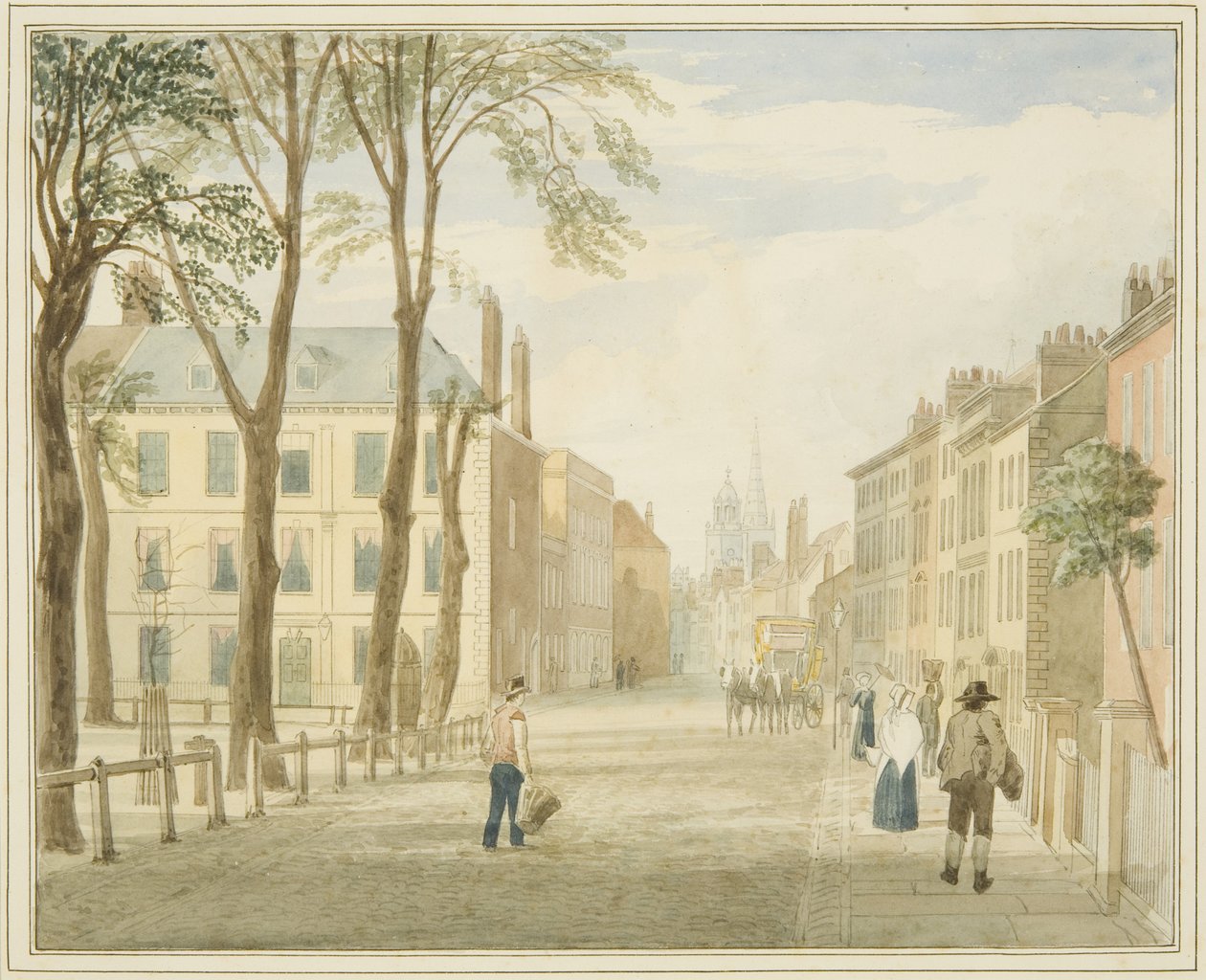 Mansion House, Queen Square (penna och akvarell på papper) av Samuel Jackson
