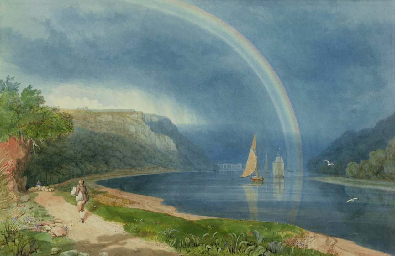 Rainbow on the River Avon, c.1825 (akvarell på papper) av Samuel Jackson