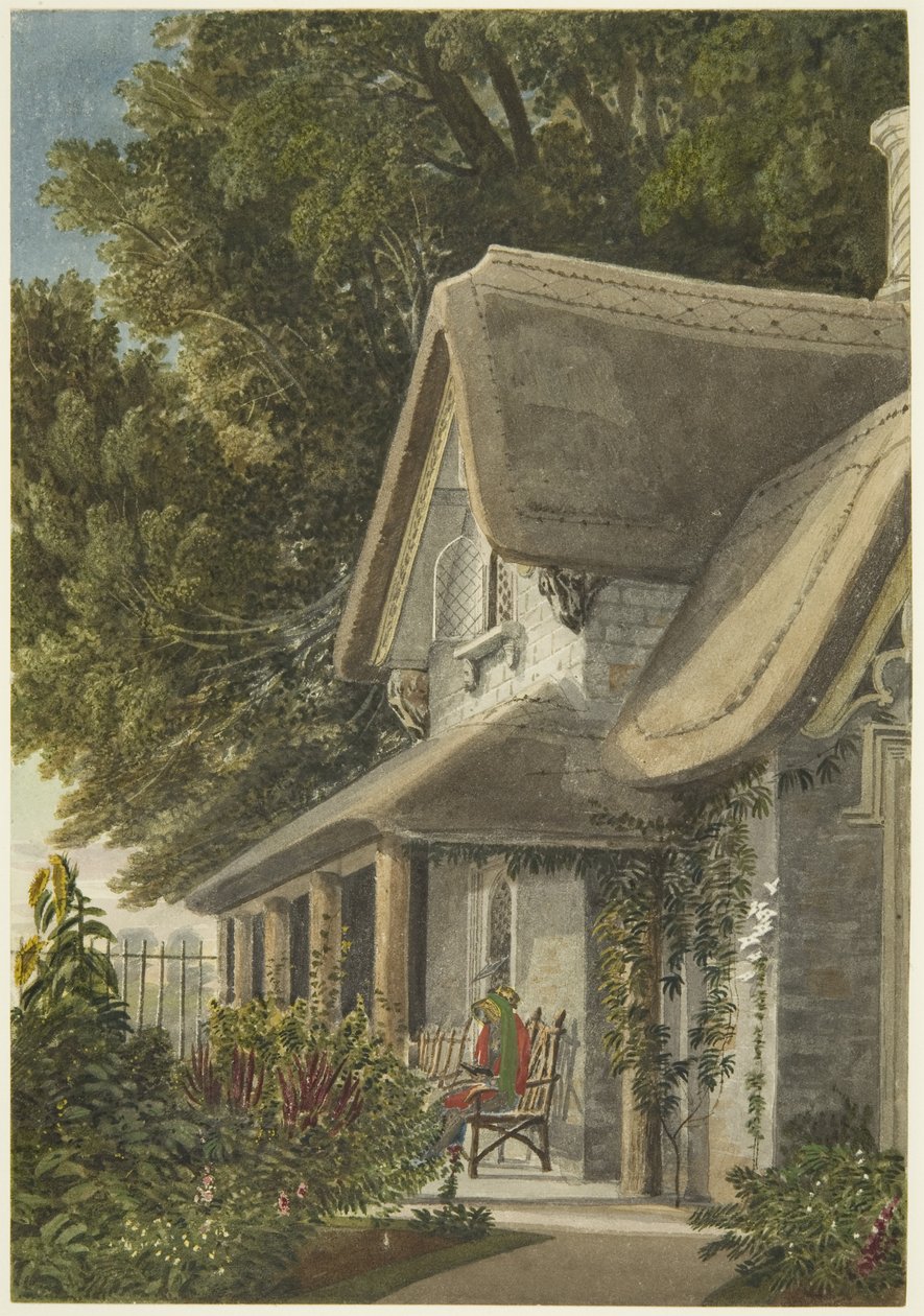 The Lodge, Broomwell House, Brislington, ca 1824 (penna och akvarell på papper) av Samuel Jackson