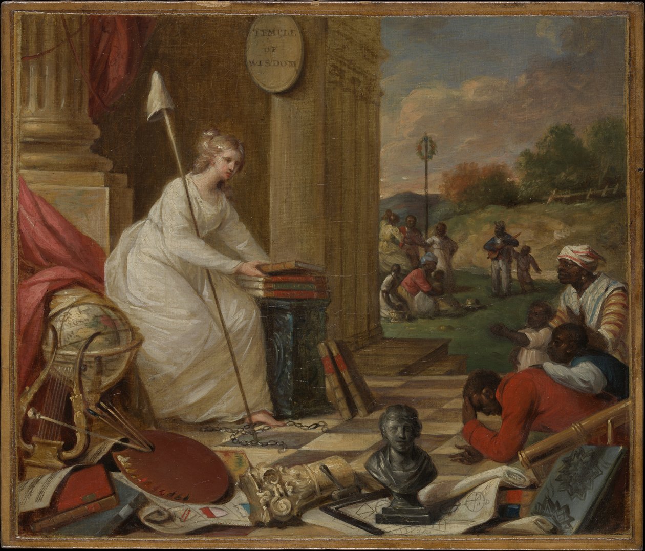 Study For Liberty Displaying the Arts and Sciences, eller The Genius of America Encouraging the Emancipation of the Blacks, c.1791-92 (olja på duk) av Samuel Jennings