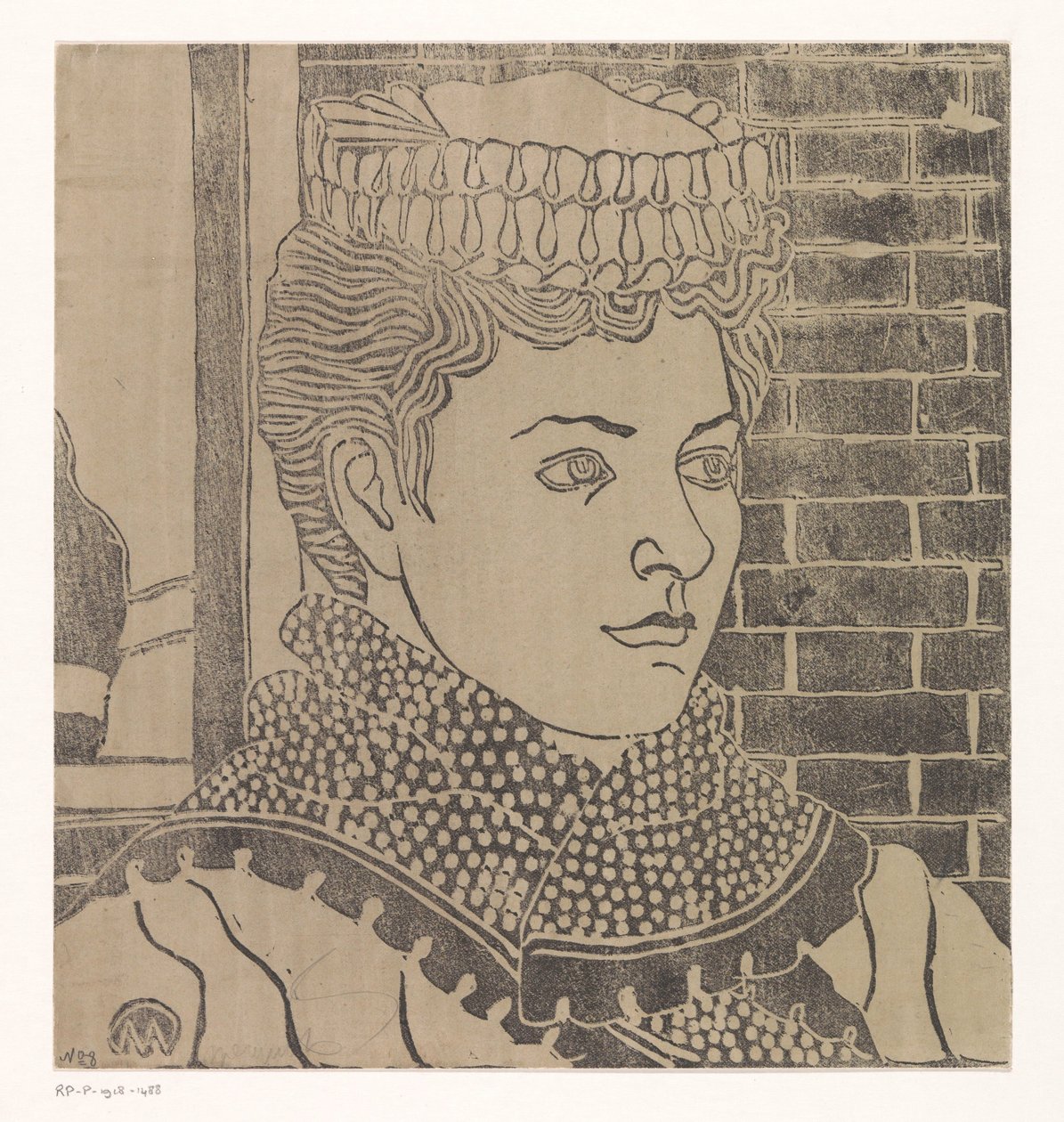 Kvinna med servicemössa av Samuel Jessurun de Mesquita (signed by artist)