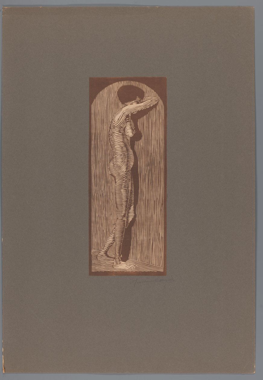 Kvinnliga naken stående Sorg (originaltitel) av Samuel Jessurun de Mesquita (signed by artist)