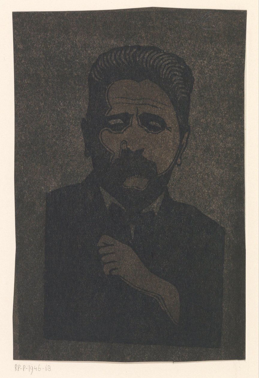Självporträtt (med skugga) av Samuel Jessurun de Mesquita (signed by artist)