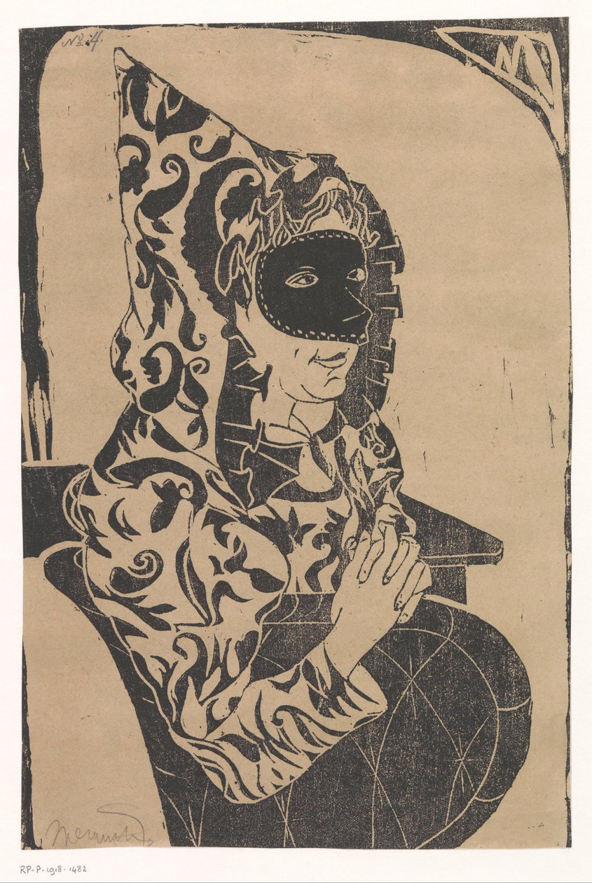 Maskerad kvinna med cape av Samuel Jessurun de Mesquita
