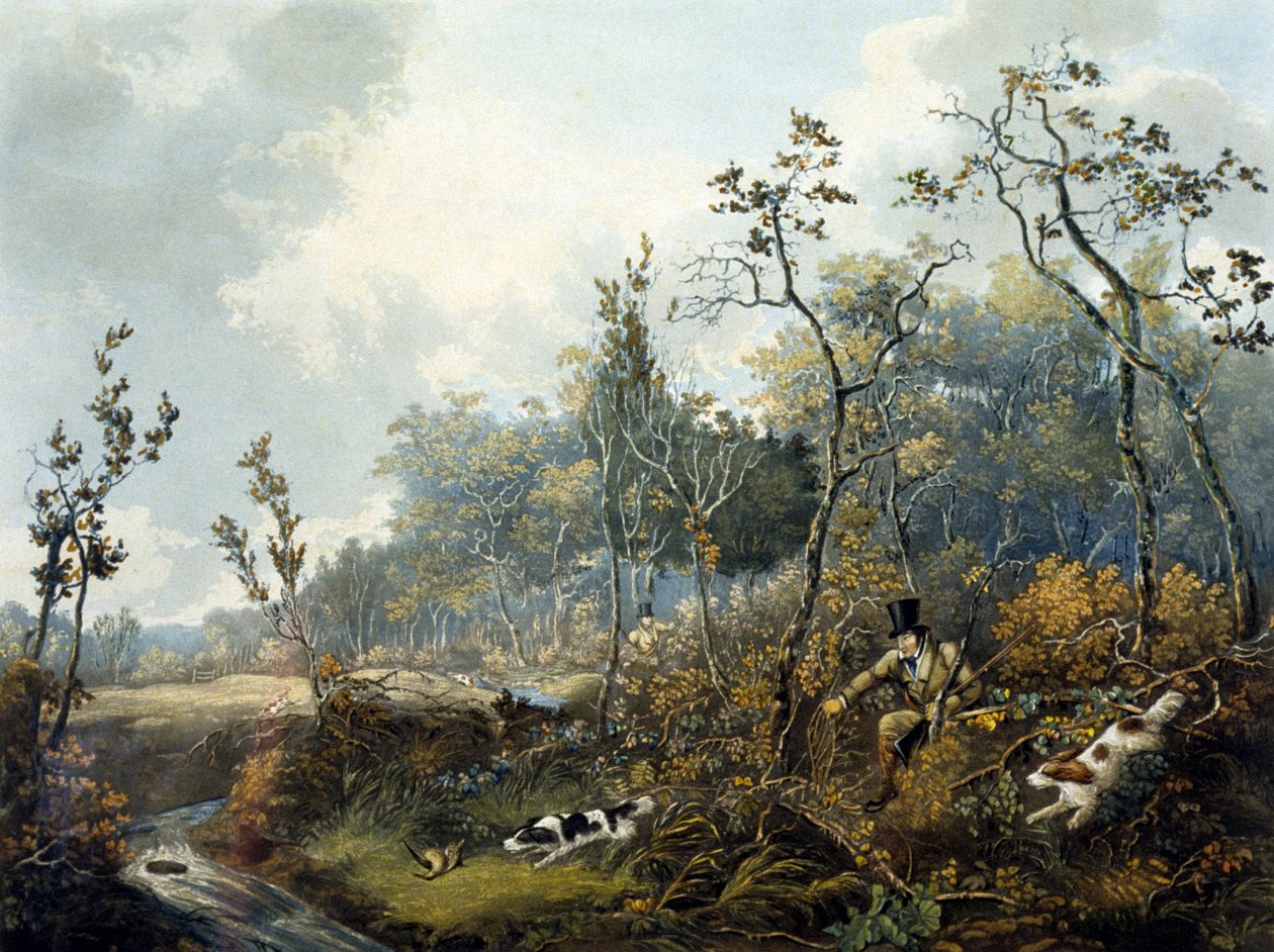 Woodcock Shooting, graverad av H.C. Pyall av Samuel John Egbert (after) Jones