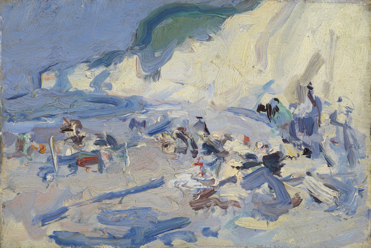 Berneval (olja på trä) av Samuel John Peploe