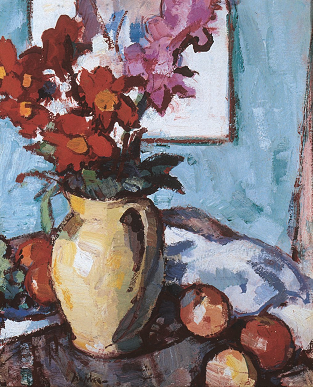 Dahlior och Gladioler (olja på duk) av Samuel John Peploe