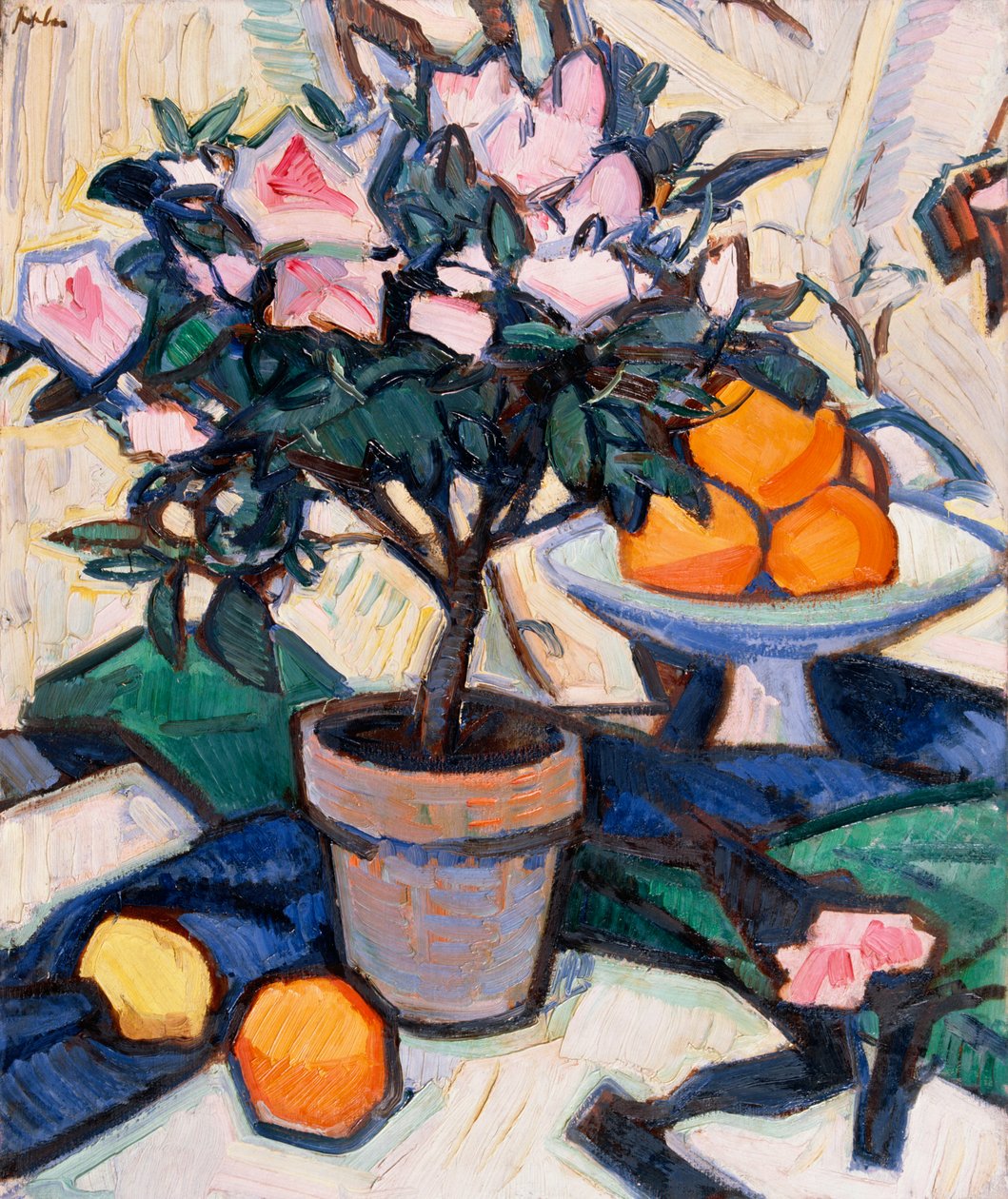 Rosa Azalea och apelsiner, c.1913 av Samuel John Peploe
