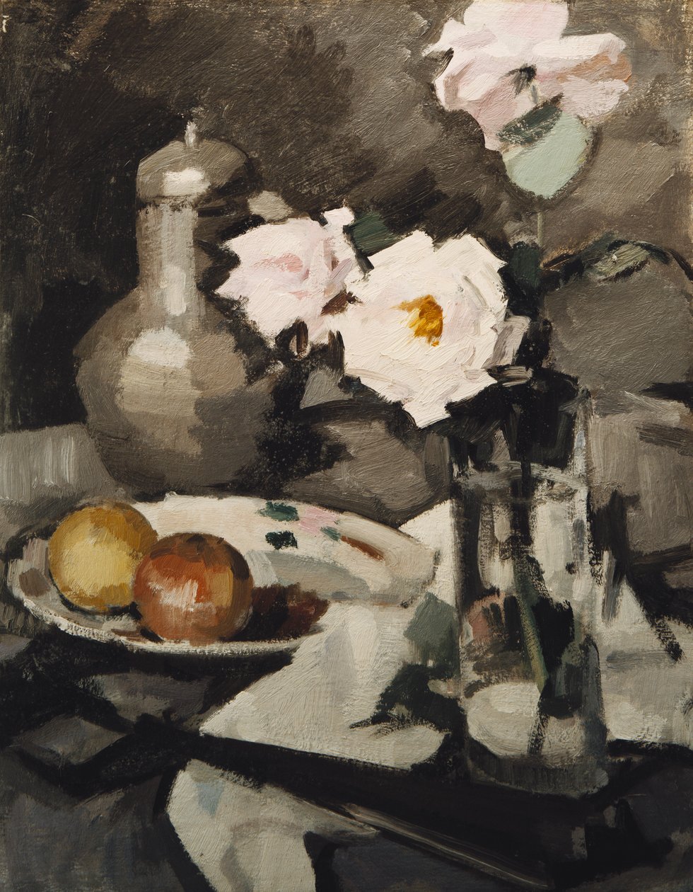 Rosa rosor i en glasvas, ca. 1924 av Samuel John Peploe