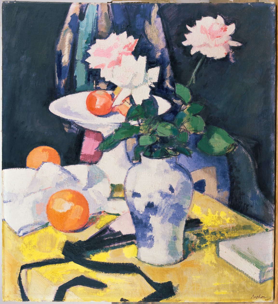 Rosor och apelsiner, ca 1920 (olja på duk) av Samuel John Peploe