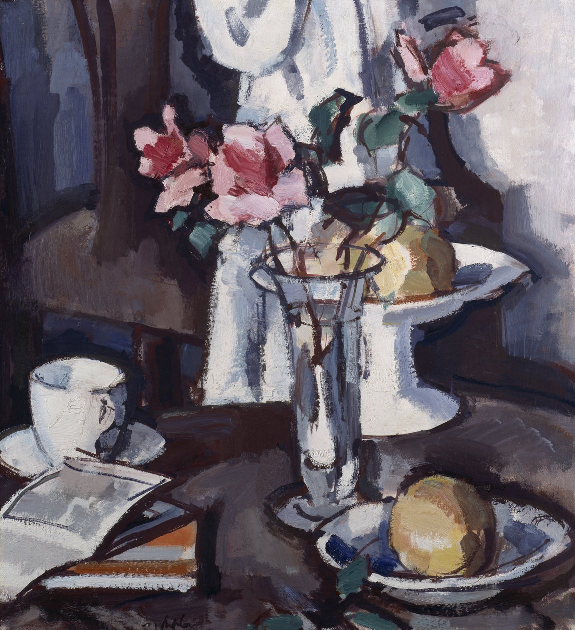 Stilleben med röda rosor, ca 1931 (olja på duk) av Samuel John Peploe