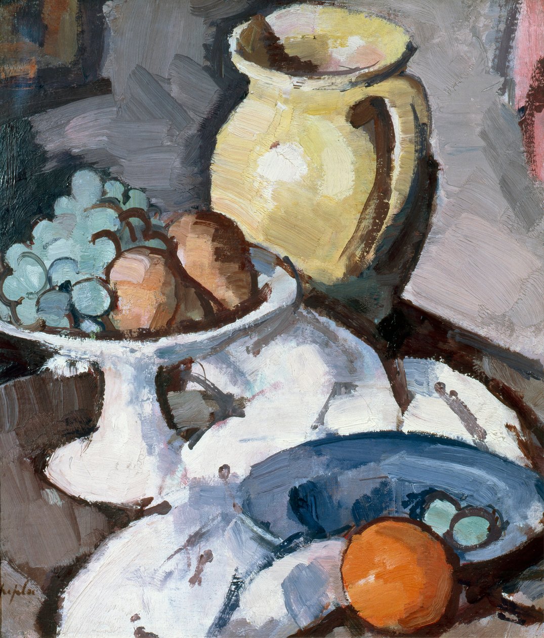 Den gula kannan, ca 1930 (olja på duk) av Samuel John Peploe