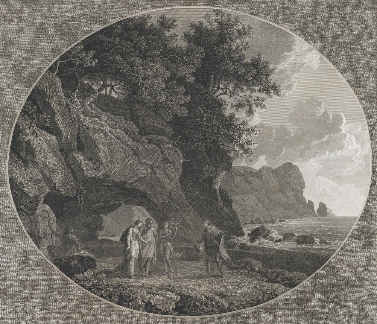 Stormen, Akt I: Ferdinand och Miranda, 1788. av Samuel Middiman
