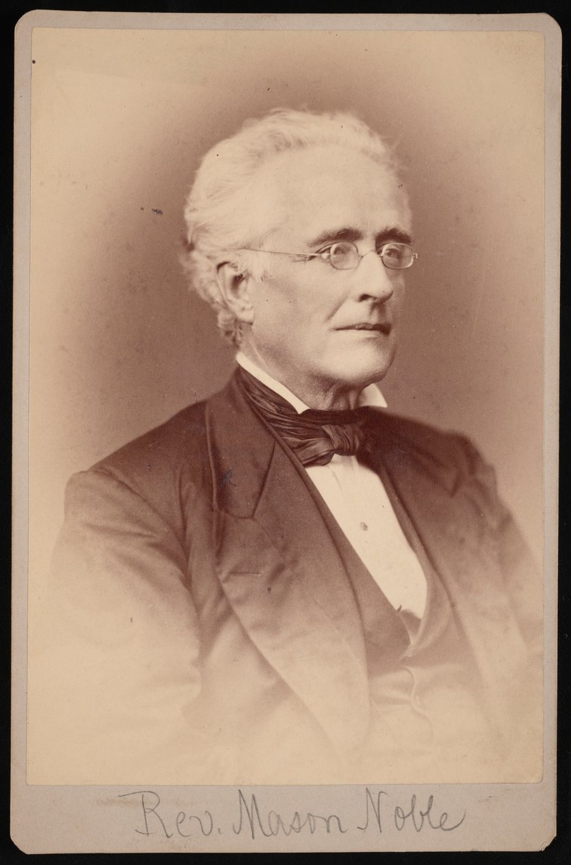 Porträtt av pastor Mason Noble 1809-1881, mellan 1876 och 1880. av Samuel Montague Fassett