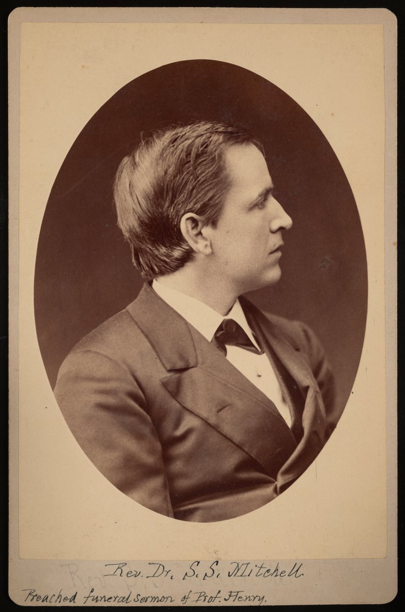 Porträtt av pastor Samuel Swain Mitchell 1839-1919, mellan 1876 och 1880. av Samuel Montague Fassett
