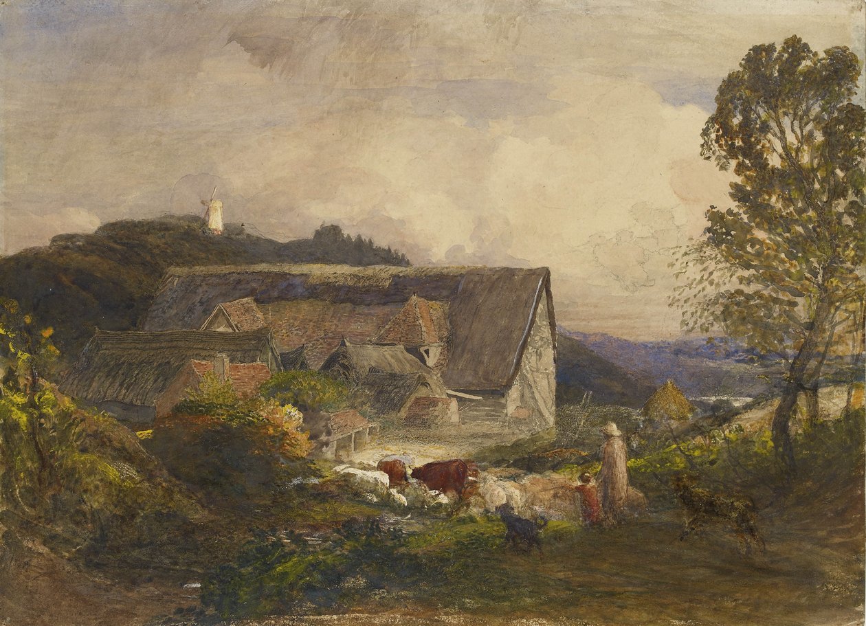 En gård i Princes Risborough, 1800-talet av Samuel Palmer