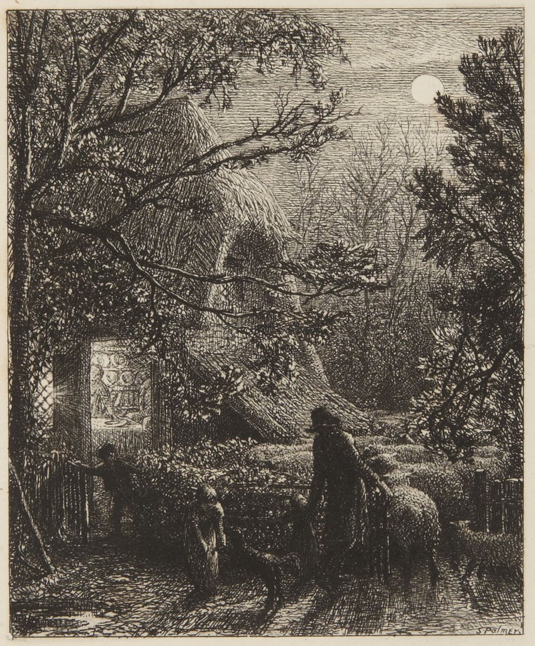 Jul eller att fösa in det sista fåret i fållan av Samuel Palmer