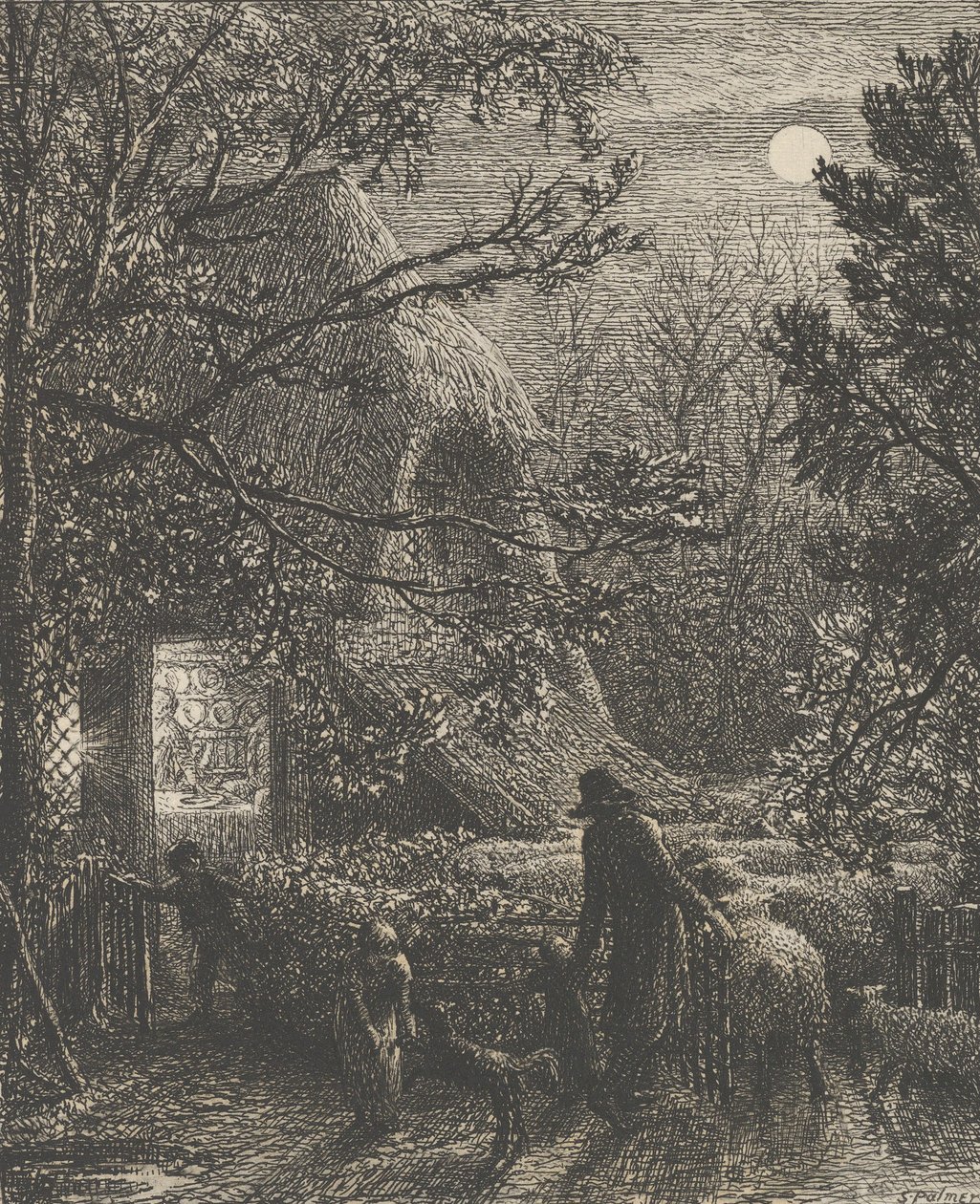 Jul, eller vikning av det sista fåret, 1850. av Samuel Palmer