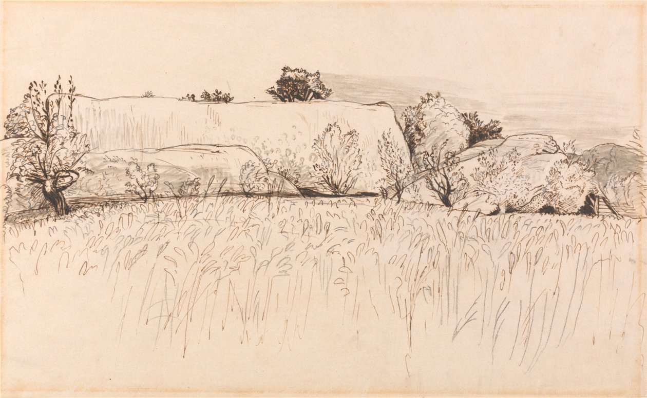 Majsfält med lada, Shoreham av Samuel Palmer