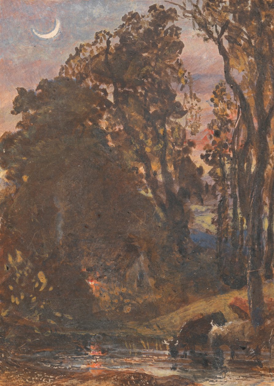 Kväll, boskapsbevattning av Samuel Palmer