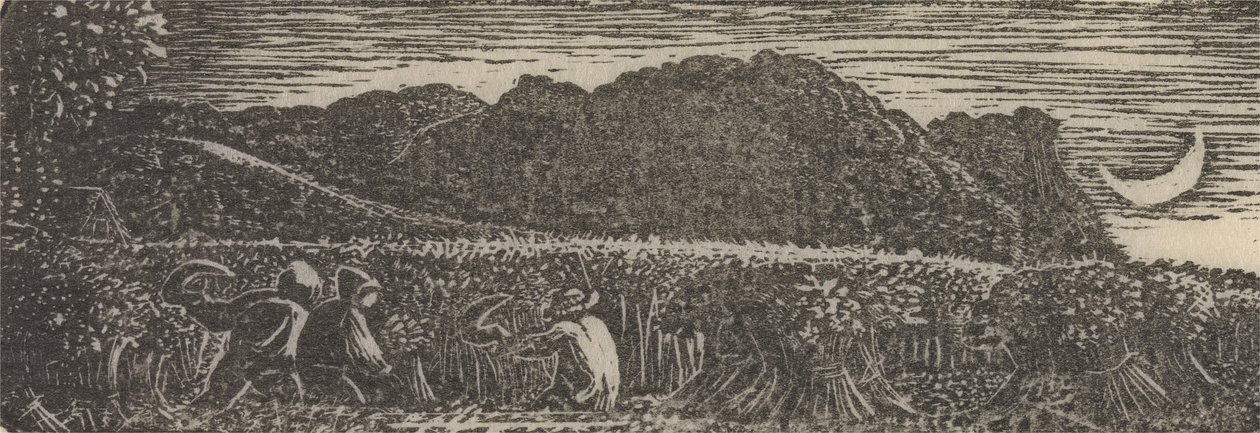 Skörda under en halvmåne av Samuel Palmer