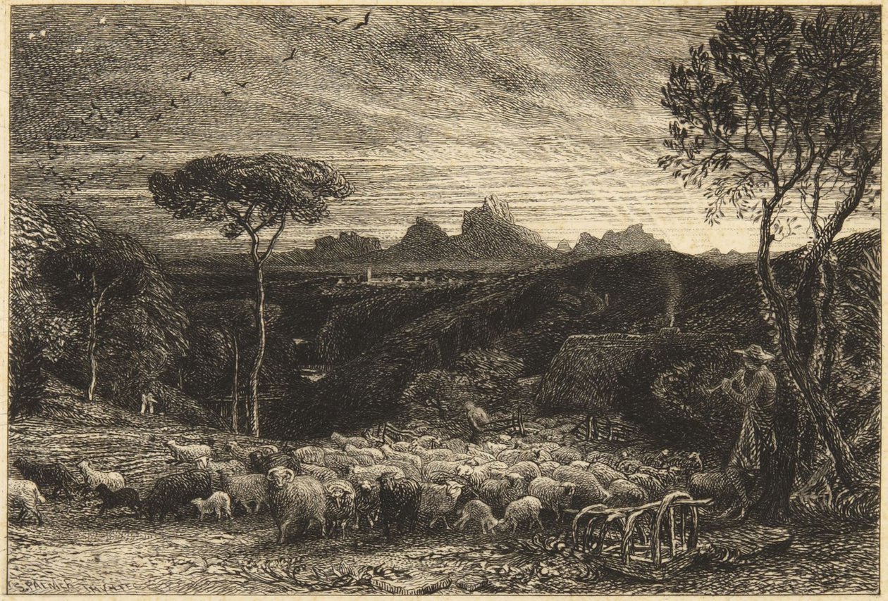 ”Öppnandet av fållan” eller ”Tidig morgon” av Samuel Palmer