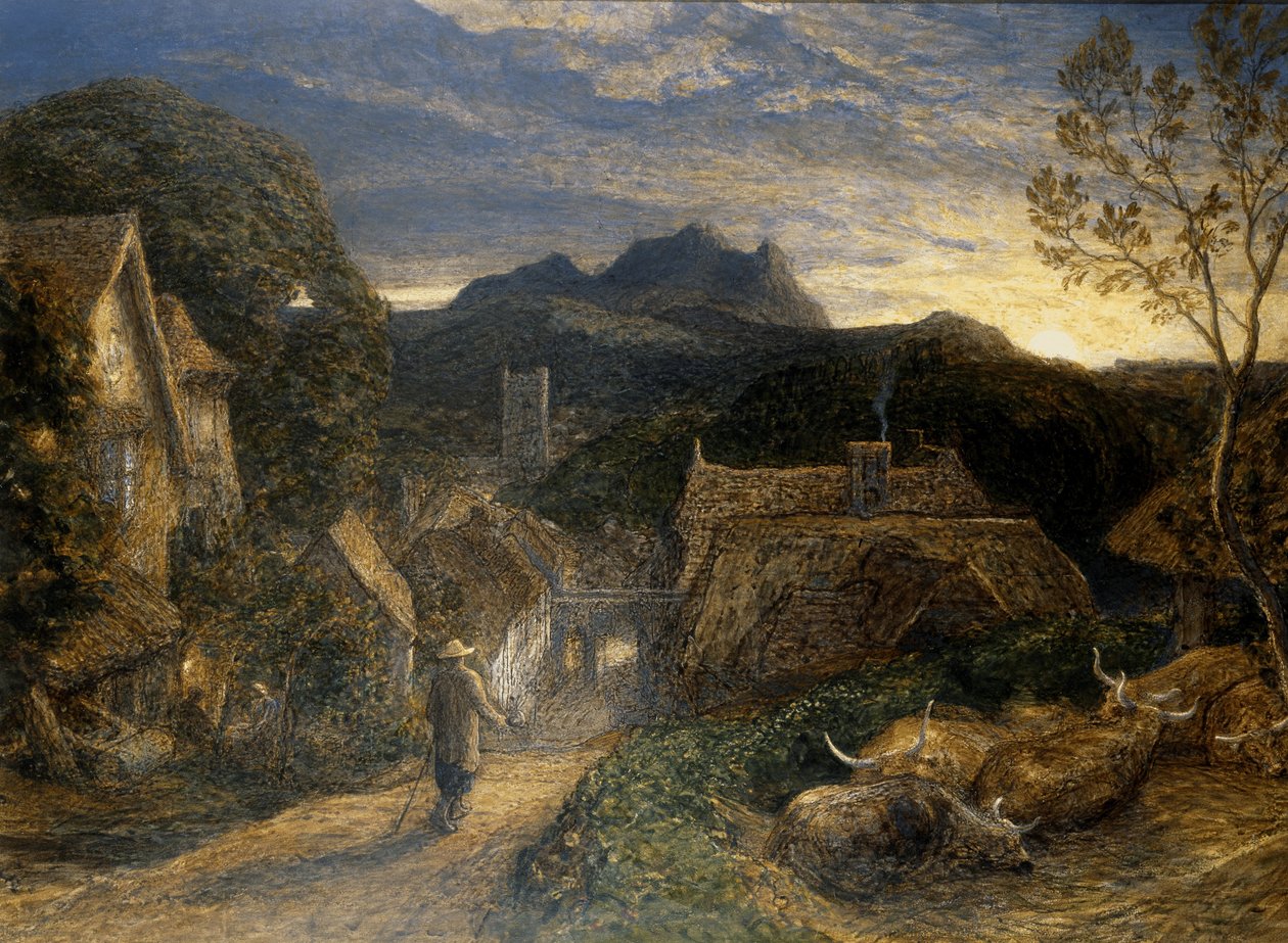 Bellman (akvarell och bodycolour på papp) av Samuel Palmer