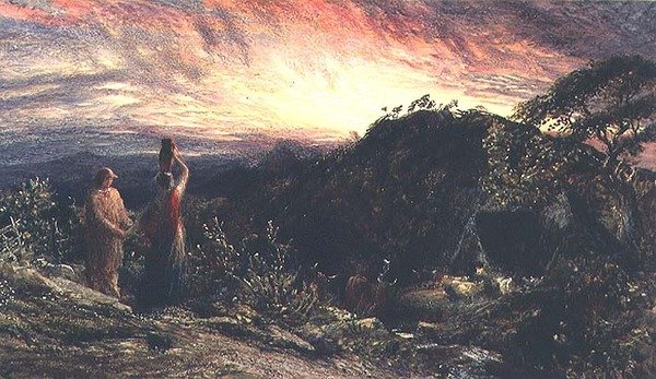 The Dawn of Life (akvarell och gouache) av Samuel Palmer
