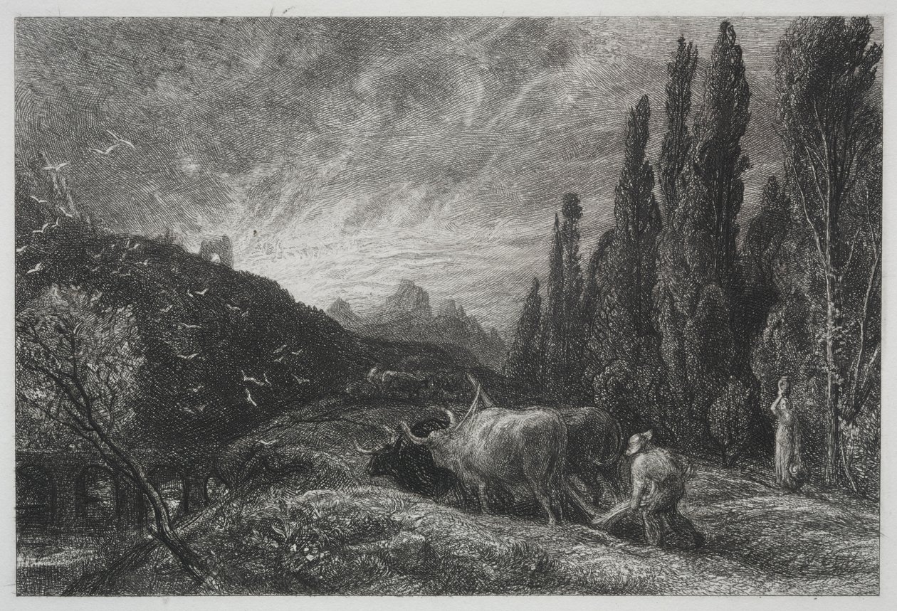 The Early Plowman, före 1861. av Samuel Palmer