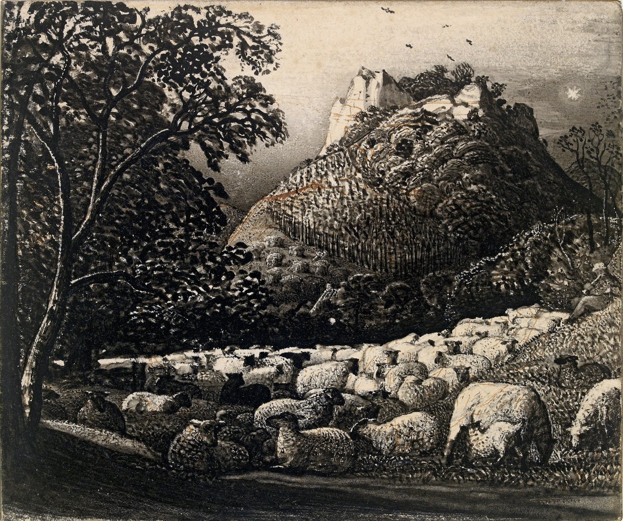 Flocken och stjärnan, c1831-1832 av Samuel Palmer