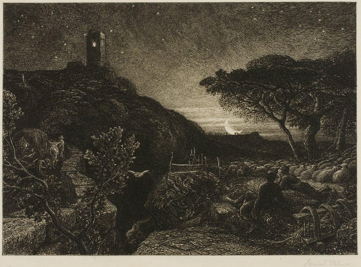 Det ensamma tornet av Samuel Palmer