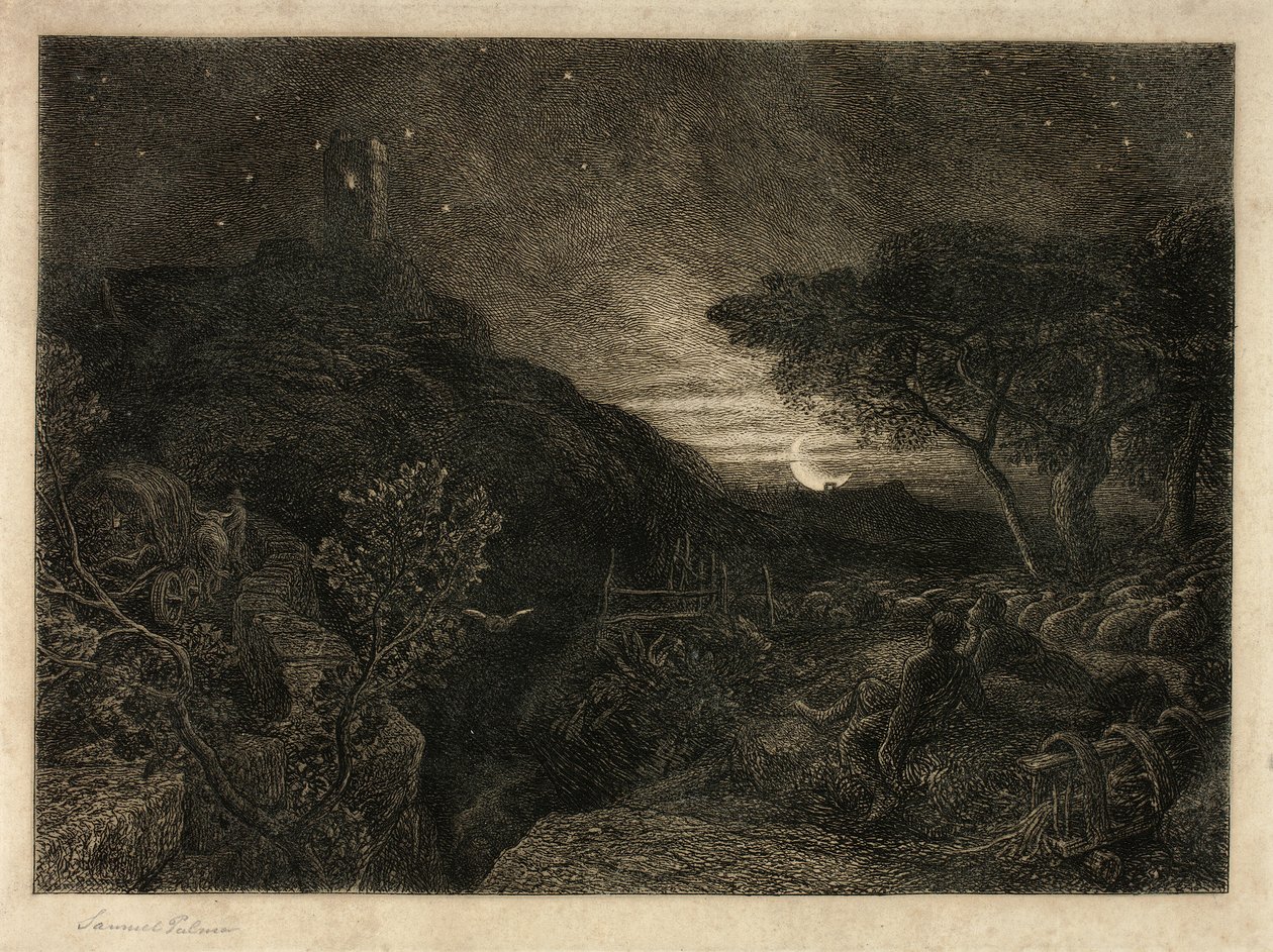 Det ensamma tornet av Samuel Palmer