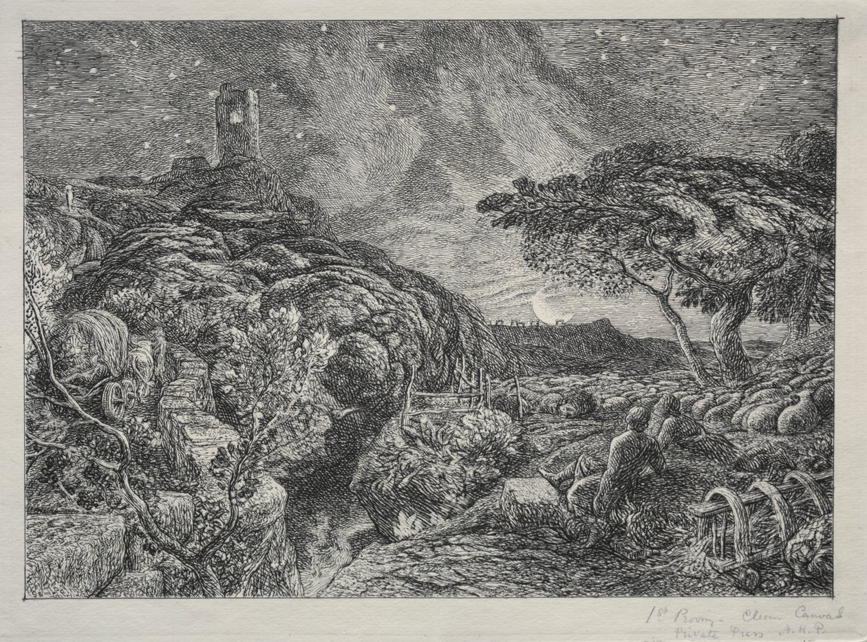Det ensamma tornet av Samuel Palmer