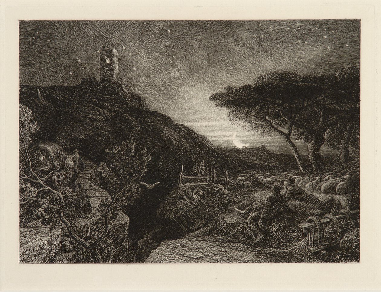 Det ensamma tornet av Samuel Palmer
