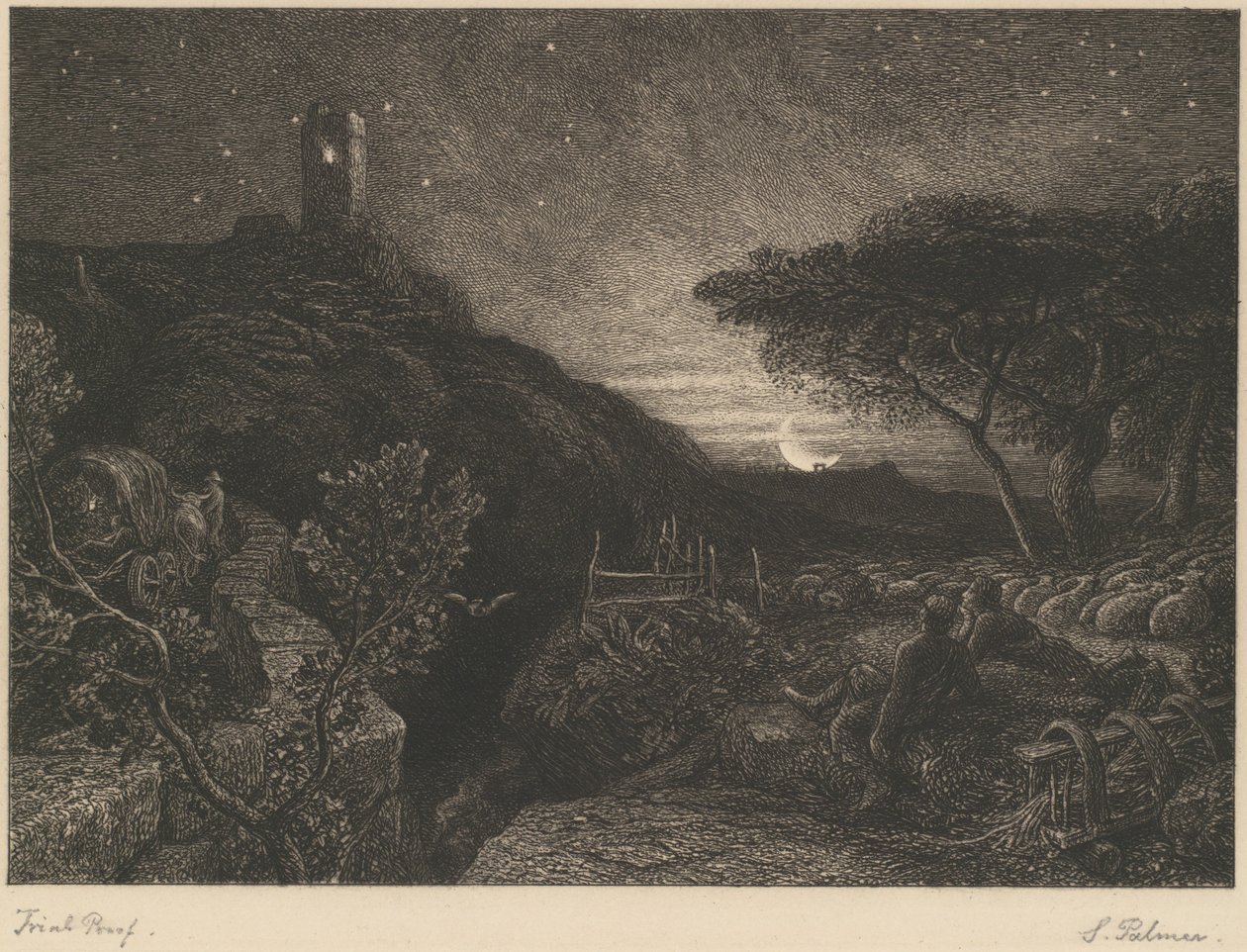 Det ensamma tornet av Samuel Palmer