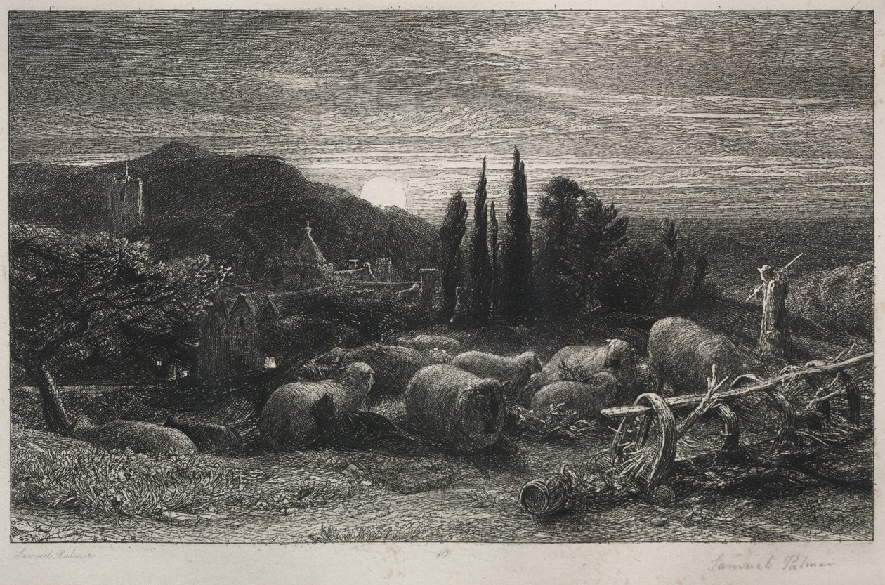 Den stigande månen av Samuel Palmer