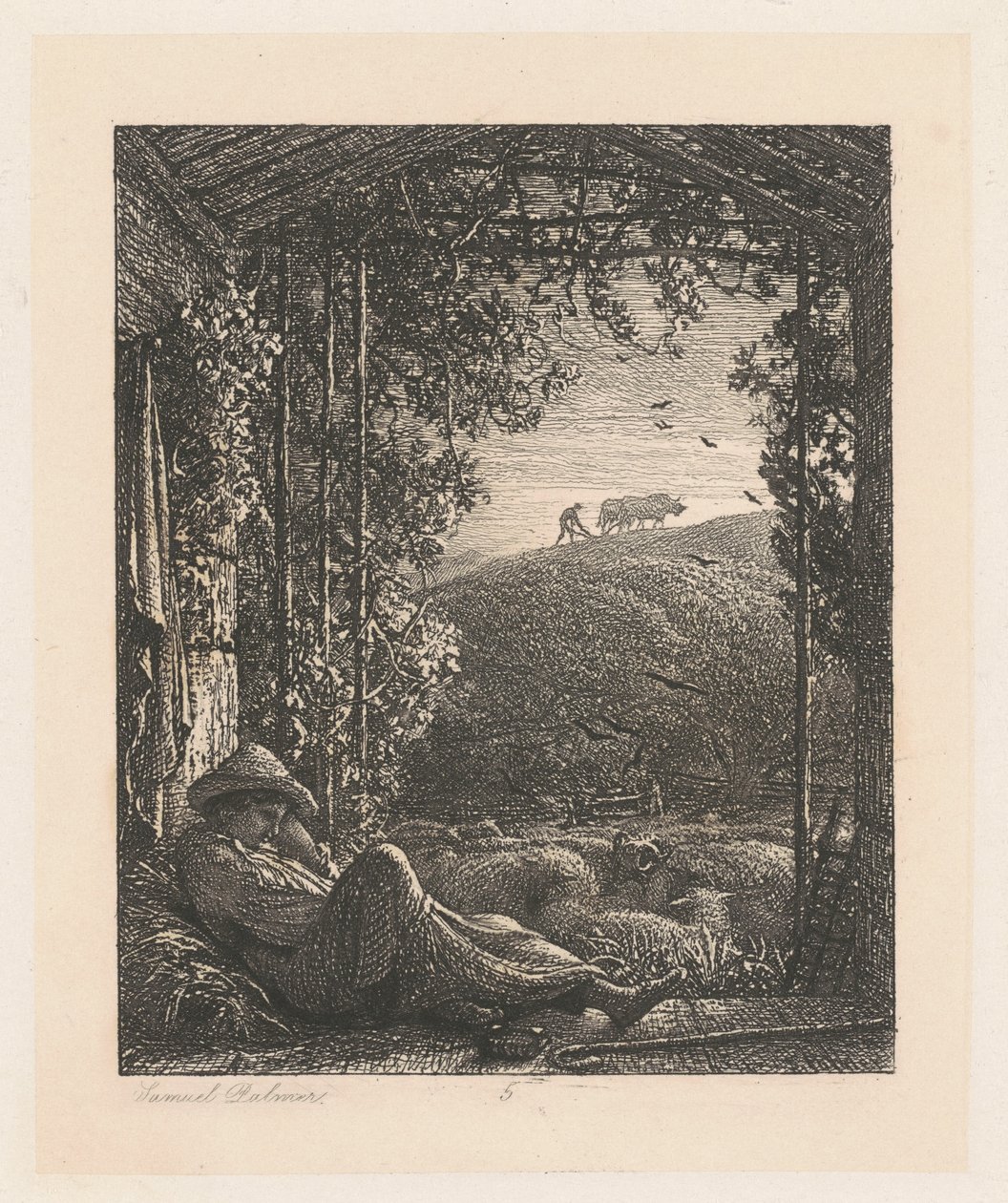 Den sovande herden av Samuel Palmer