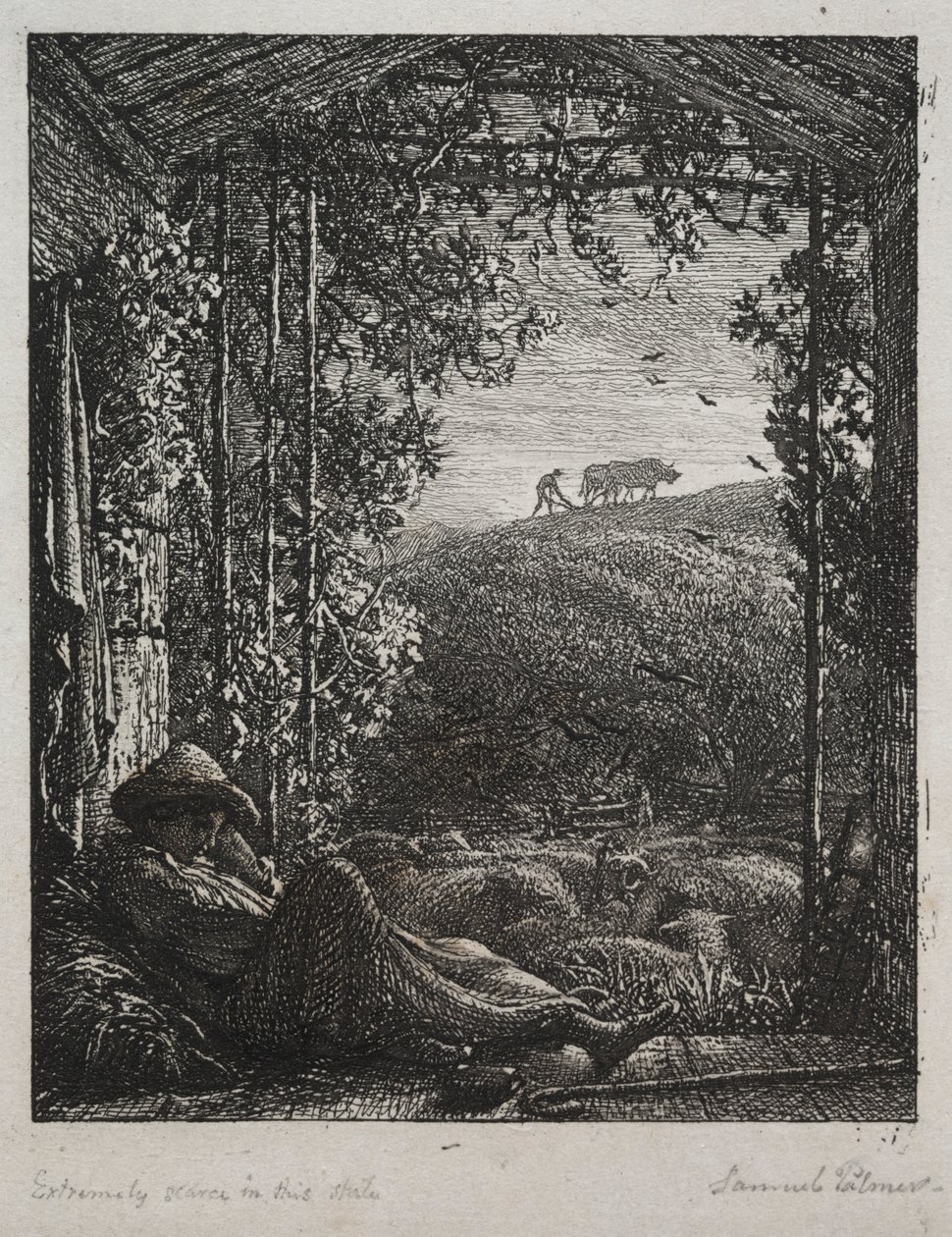 Den sovande herden, 1857. av Samuel Palmer