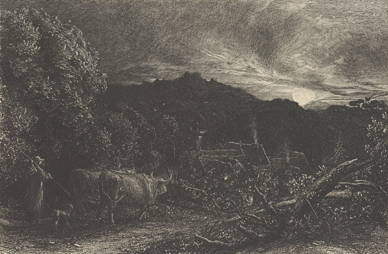 The Weary Ploughman, eller The Herdsman, eller Tardus Bubulcus, började i av Samuel Palmer