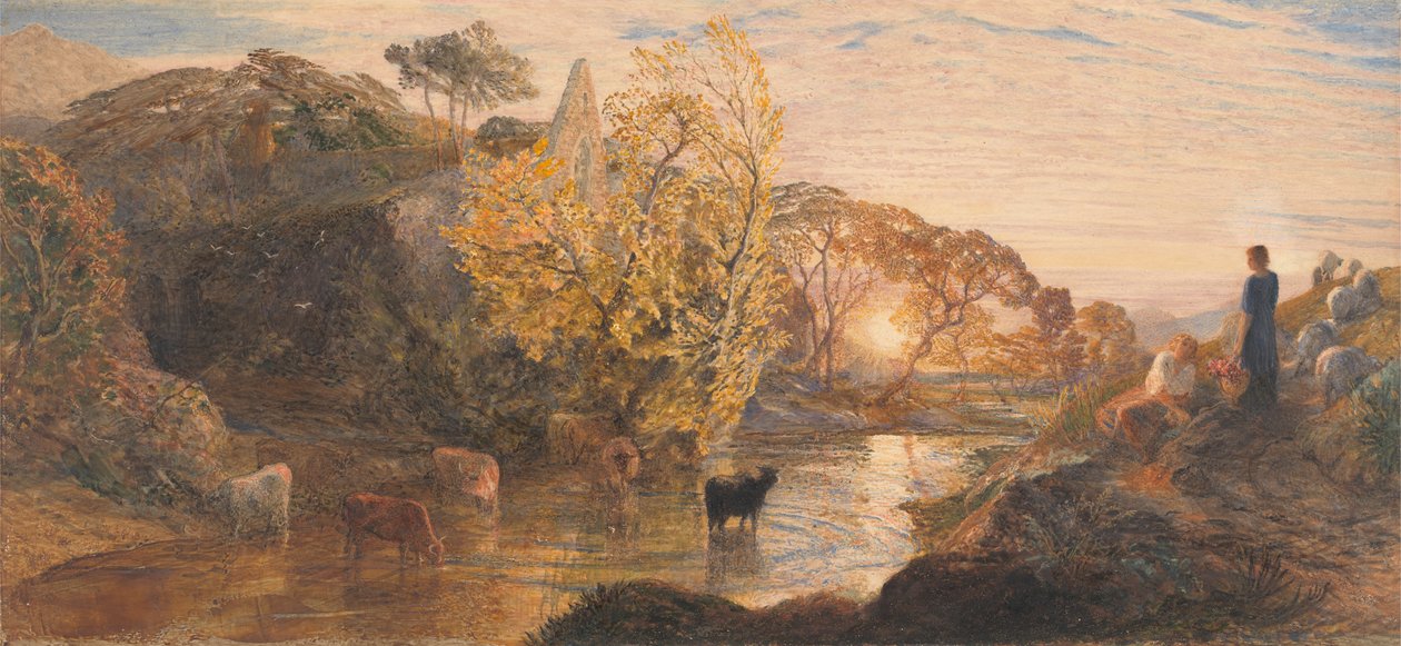 Tintern Abbey vid solnedgången av Samuel Palmer