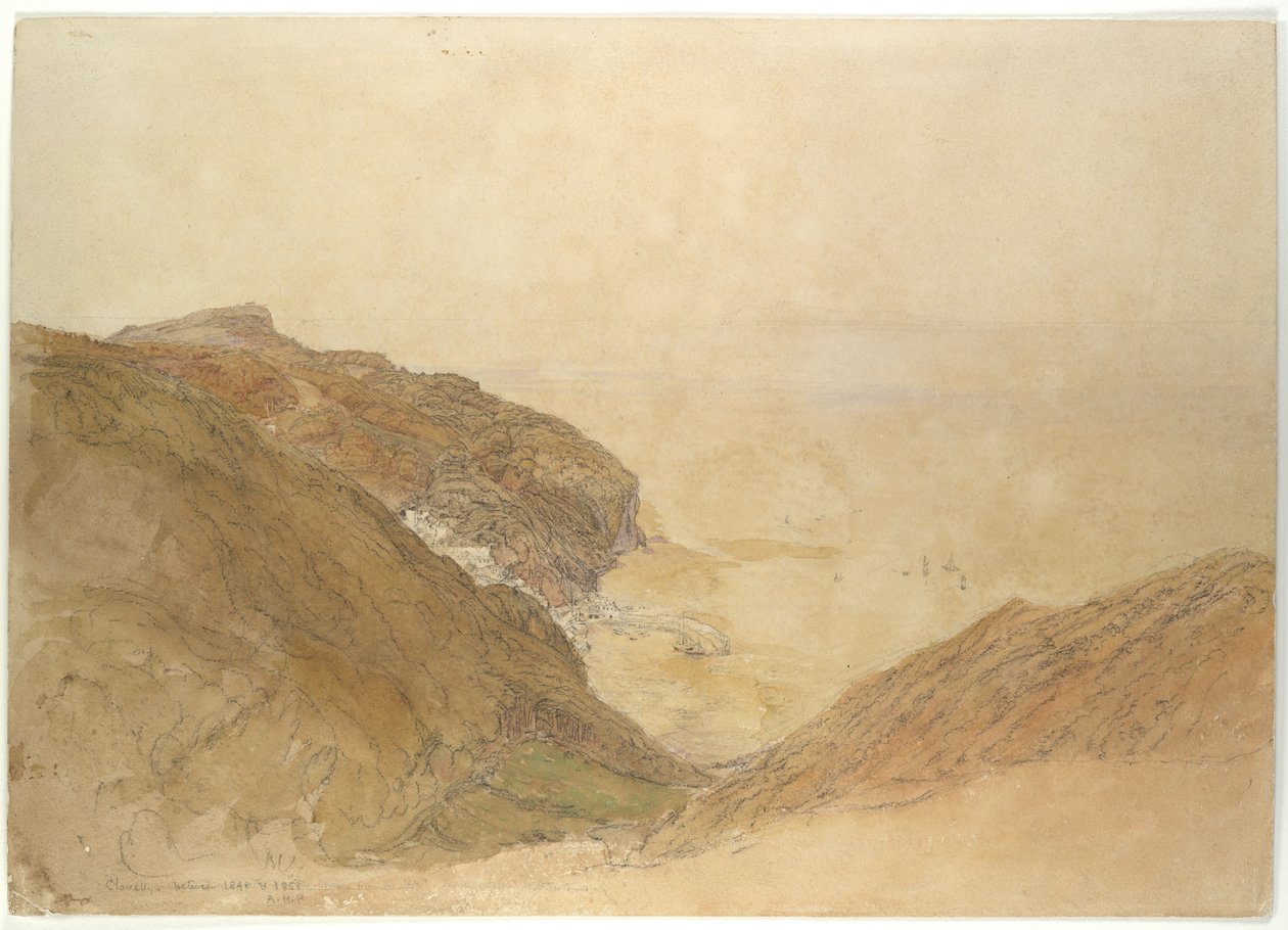 Utsikt över Clovelly, Devon av Samuel Palmer